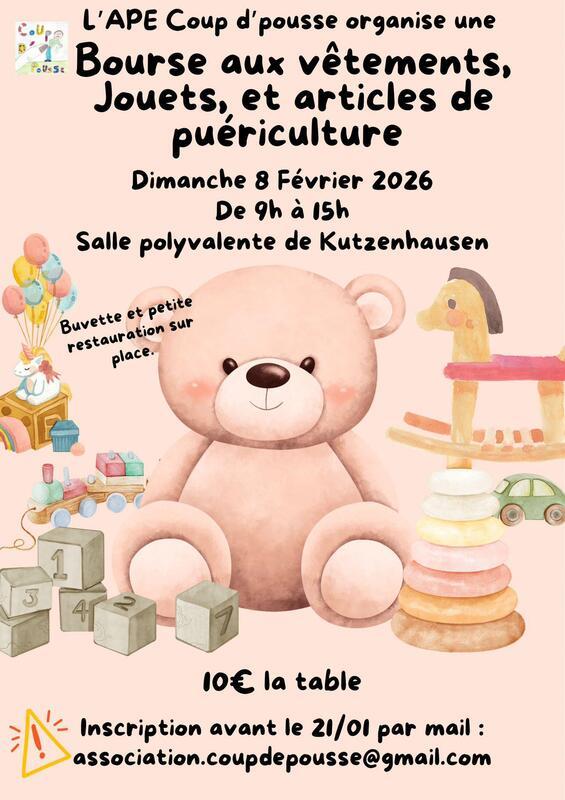 Bourse aux vêtements, jouets et puériculture