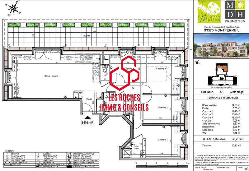 Appartement - 96 m² - 5 pièces