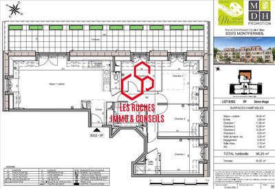 Appartement - 96 m² - 5 pièces