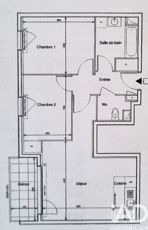 Appartement - 58 m² - 3 pièces