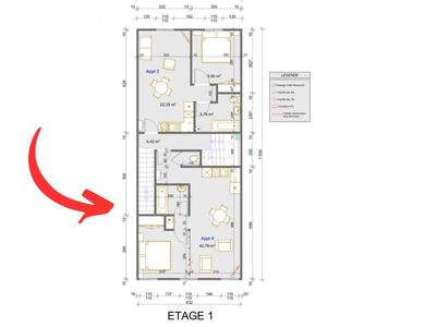 Appartement - 43 m² - 2 pièces