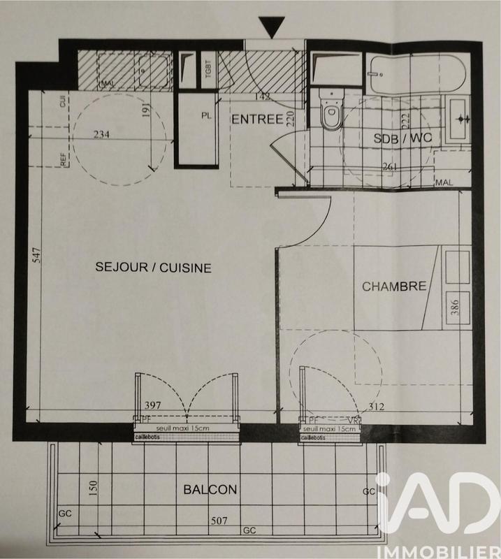 Appartement - 42 m² - 2 pièces