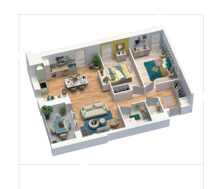 Appartement - 66 m² - 3 pièces