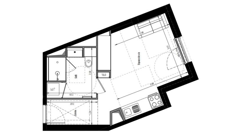 Appartement - 27 m² - 1 pièce