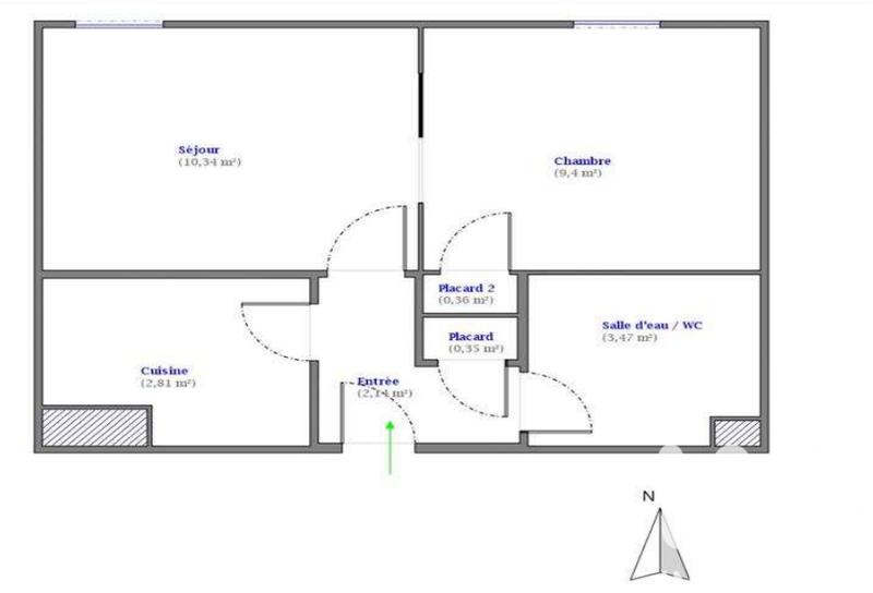 Appartement - 28 m² - 2 pièces