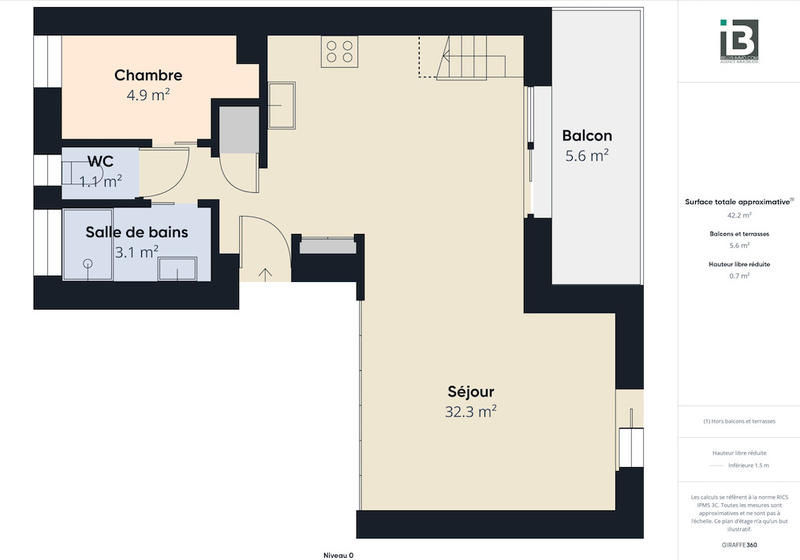 Appartement - 52 m² - 2 pièces