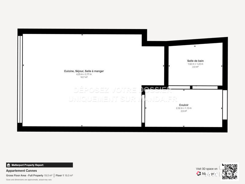 Appartement - 15 m² - 1 pièce