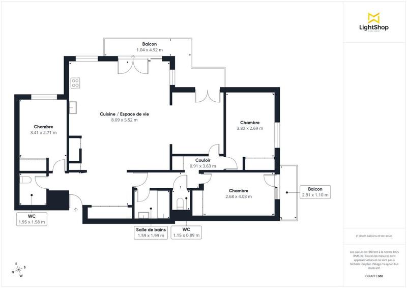 Appartement - 103 m² - 5 pièces