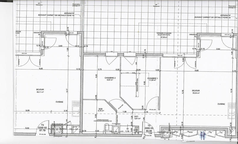 Appartement - 66 m² - 3 pièces