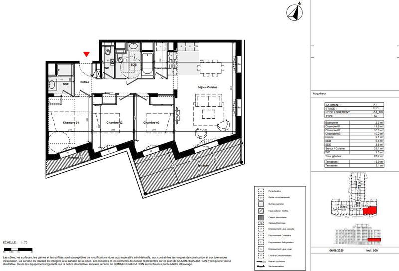 Appartement - 88 m² - 4 pièces