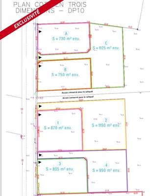 Terrain constructible - 1 065 m²