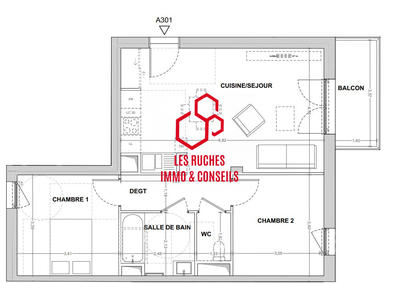 Appartement - 60 m² - 3 pièces