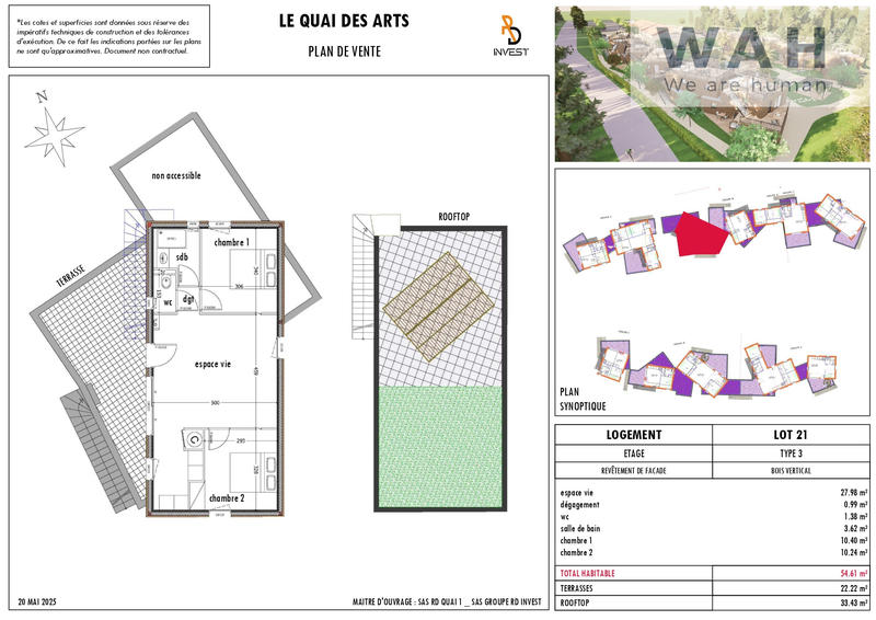 Appartement - 55 m² - 3 pièces