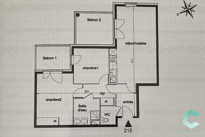 Appartement - 66 m² - 3 pièces