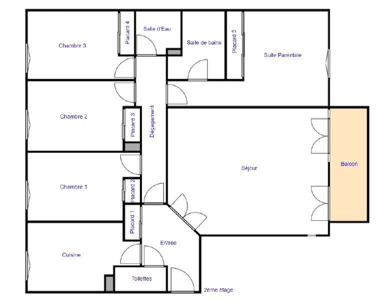 Appartement - 110 m² - 5 pièces