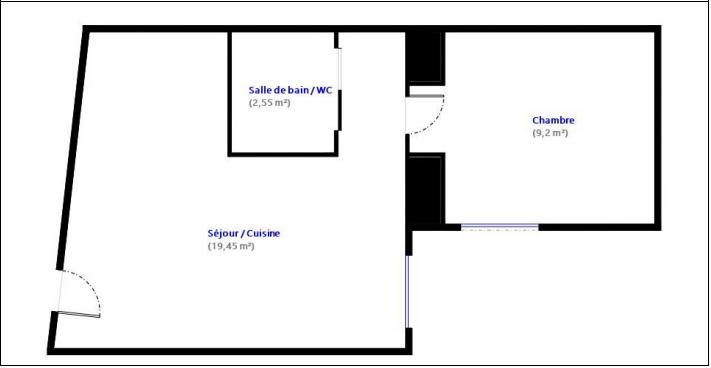 Appartement - 31 m² - 2 pièces