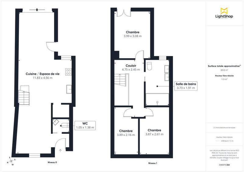 Maison - 84 m² - 4 pièces