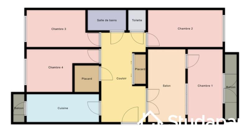 Chambre - 21 m² - 1 pièce