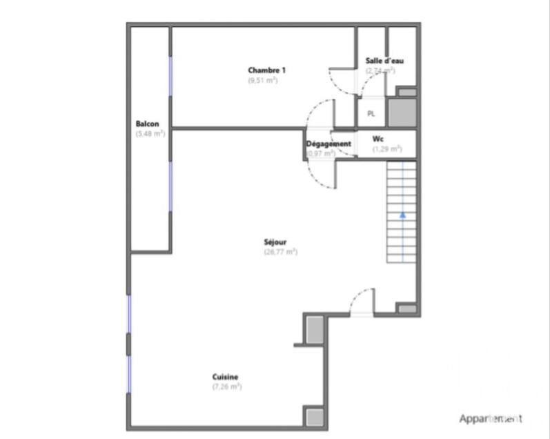 Appartement - 92 m² - 5 pièces