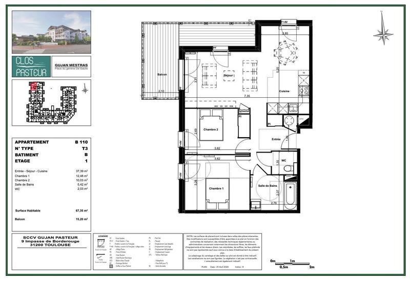 Appartement - 67 m² - 3 pièces