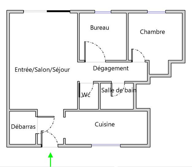Appartement - 50 m² - 3 pièces