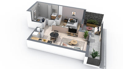 Appartement - 45 m² - 2 pièces