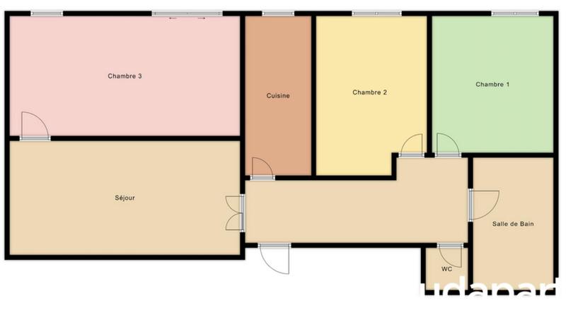 Chambre - 9 m² - 1 pièce