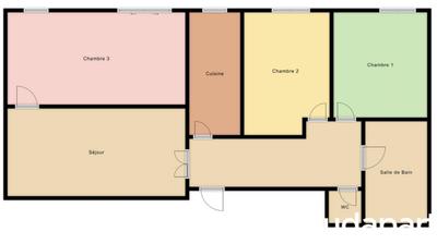 Chambre - 9 m² - 1 pièce