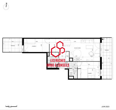 Appartement - 70 m² - 3 pièces