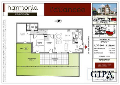 Appartement - 84 m² - 4 pièces