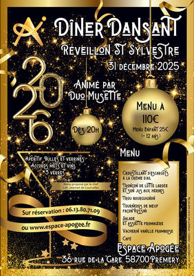 Réveillon 2025 - Dîner dansant de la Saint Sylvestre