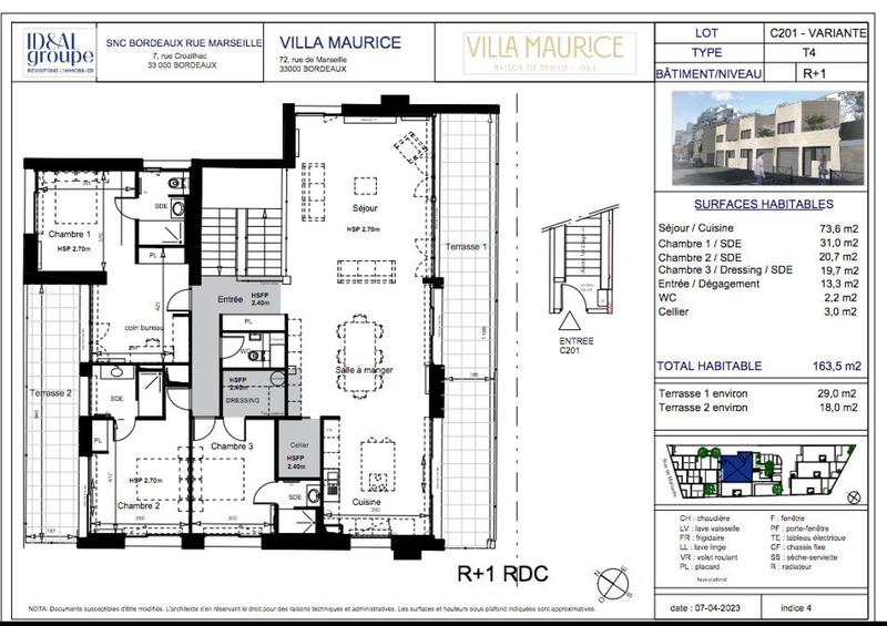 Appartement - 164 m² - 4 pièces