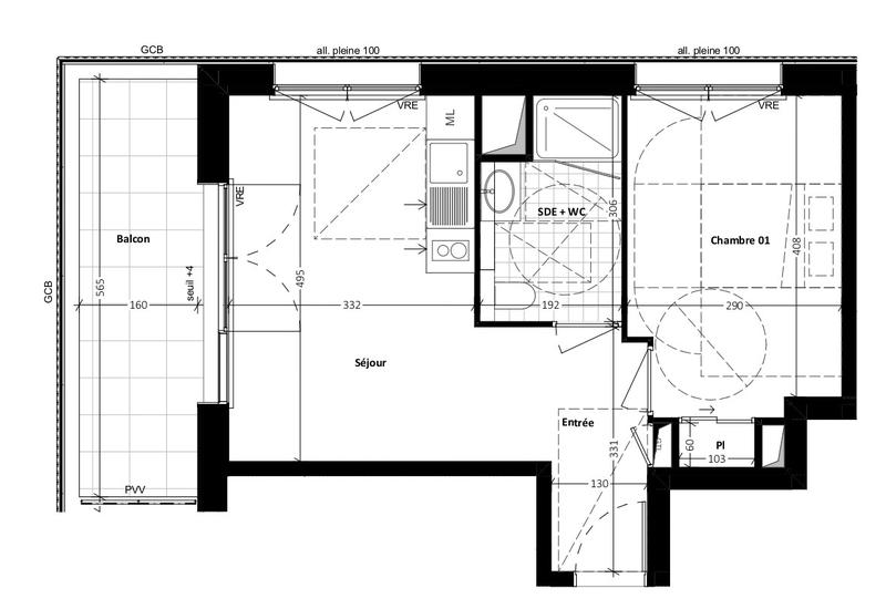 Appartement - 41 m² - 2 pièces