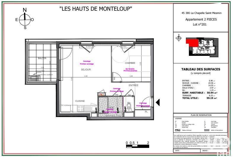 Appartement - 51 m² - 2 pièces