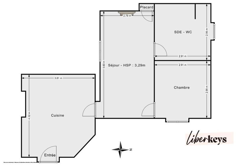 Appartement - 50 m² - 2 pièces