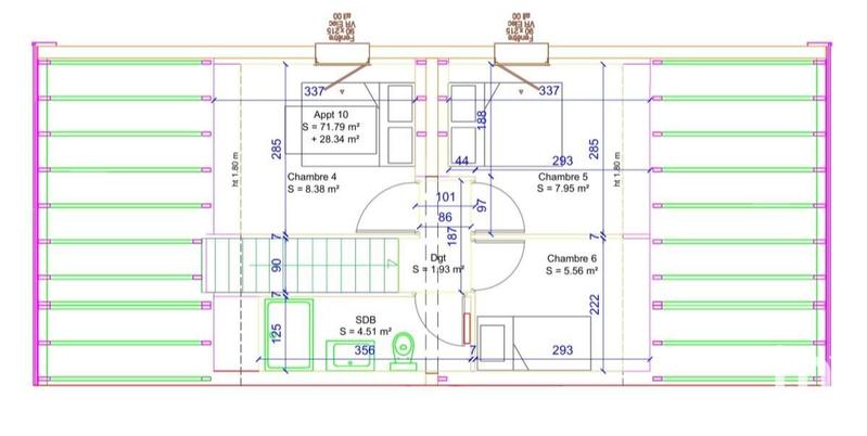 Appartement - 100 m² - 7 pièces