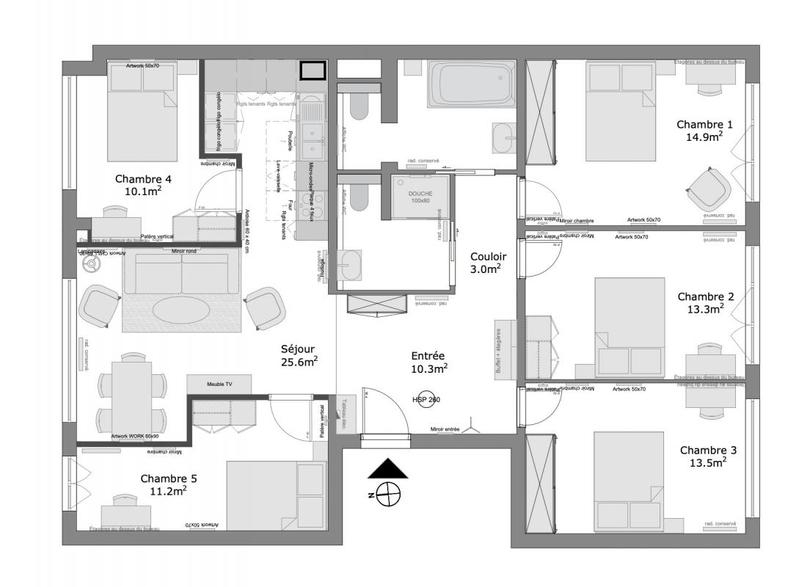 Appartement - 115 m² - 6 pièces