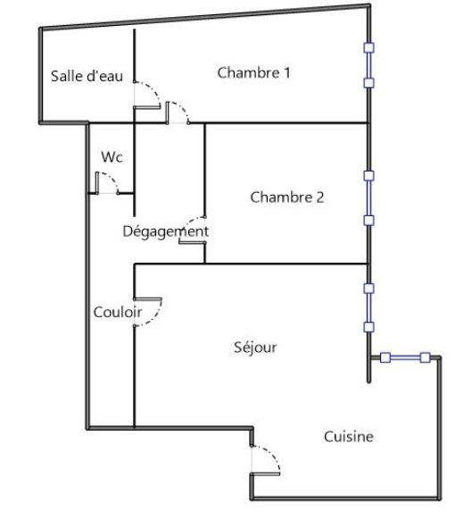 Appartement - 60 m² - 3 pièces