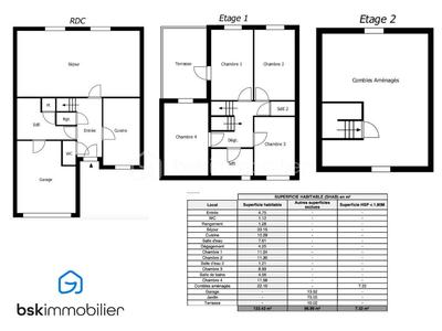 Maison de ville - 133 m² - 6 pièces