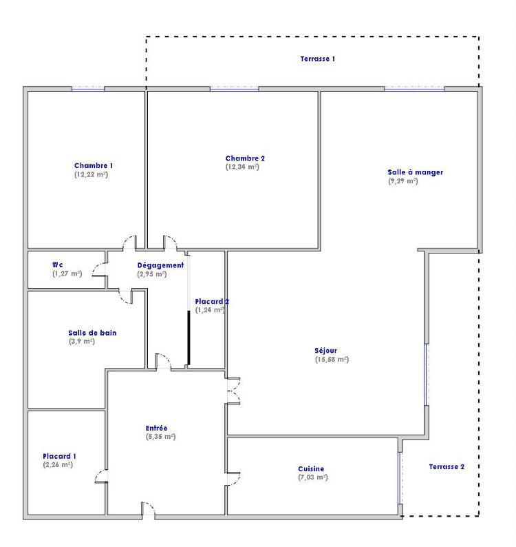 Appartement - 73 m² - 4 pièces