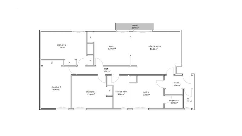 Appartement - 83 m² - 5 pièces