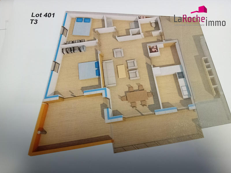 Appartement - 77 m² - 3 pièces