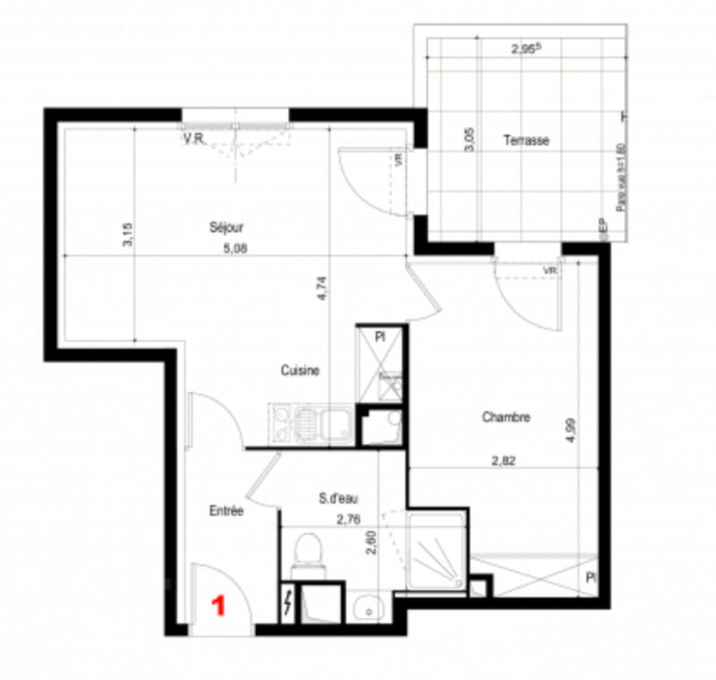 Appartement - 42 m² - 2 pièces