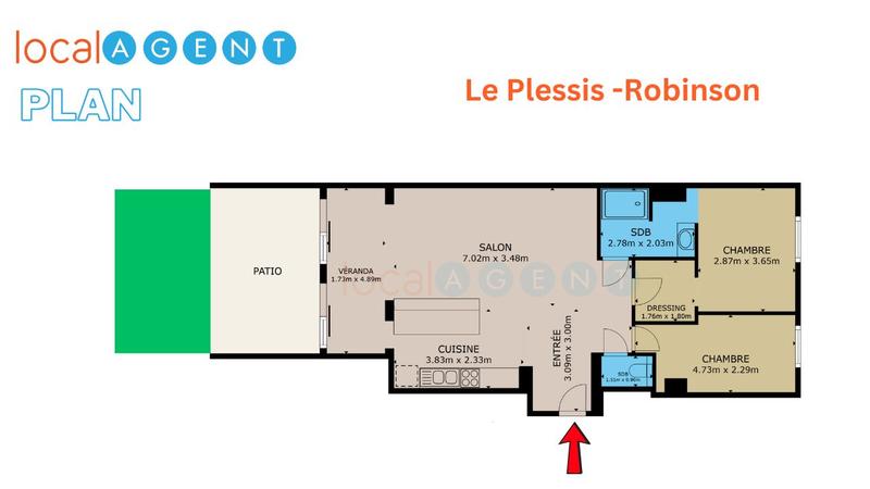 Appartement - 75 m² - 3 pièces