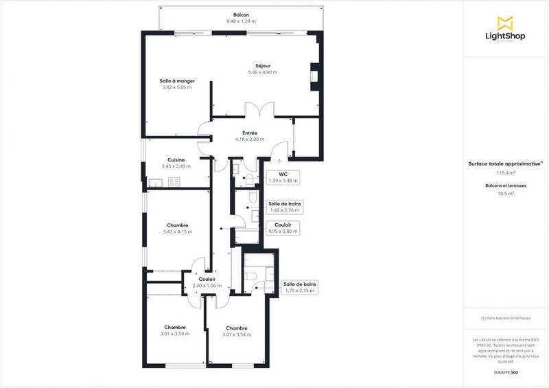 Appartement - 114 m² - 5 pièces