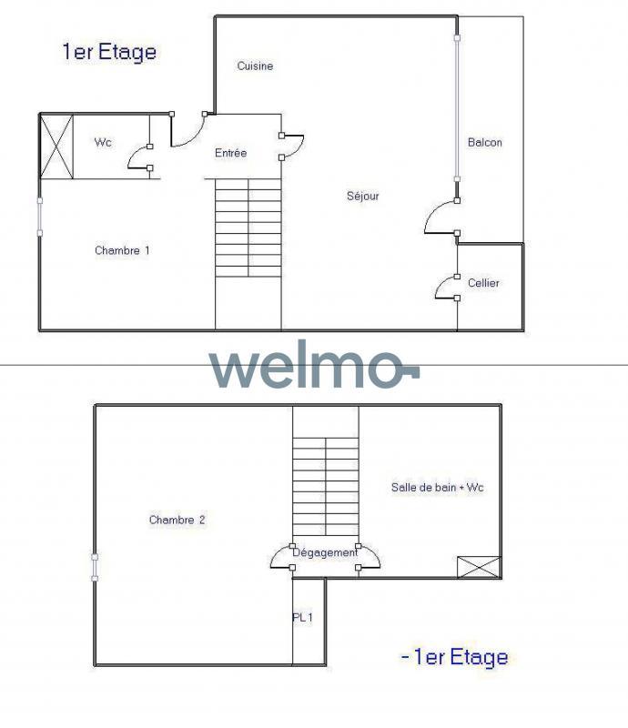 Duplex - 48 m² - 3 pièces