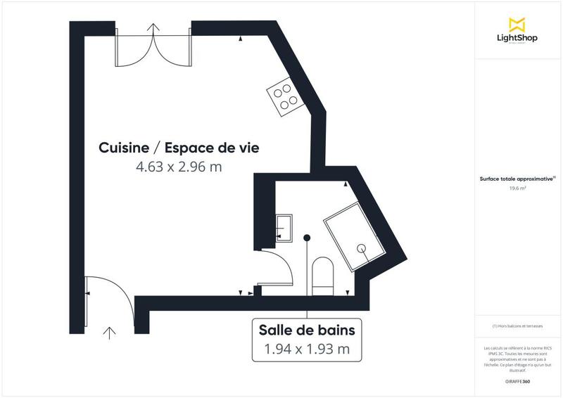 Appartement - 20 m² - 1 pièce