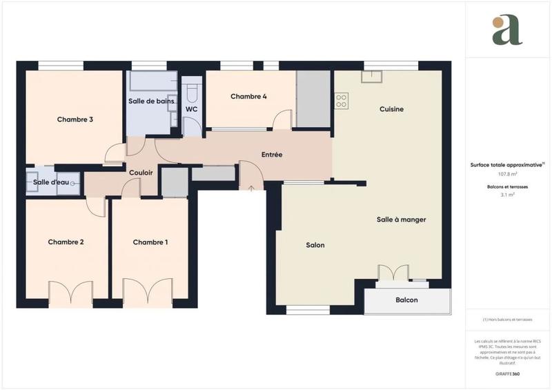 Appartement - 107 m² - 5 pièces