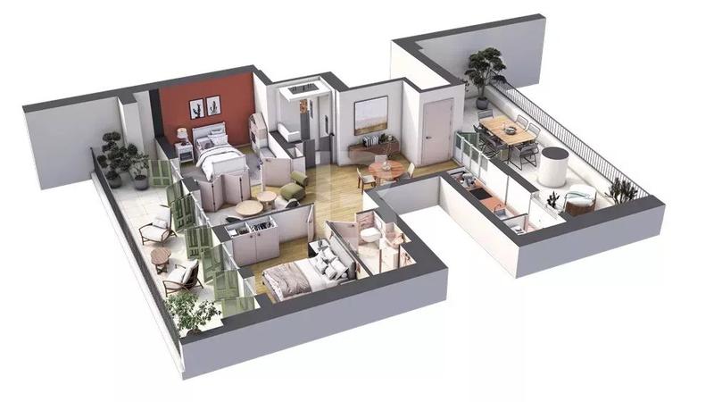 Appartement - 52 m² - 3 pièces