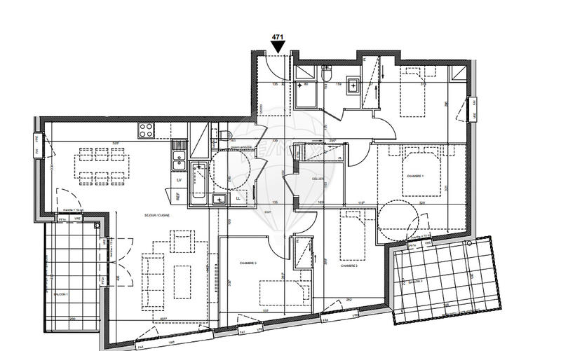 Appartement - 108 m² - 6 pièces